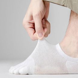 Men's Socks Foot Breathable Thin Cotton Sweat Absorbing Product Mesh Shallow Mouth Five Finger