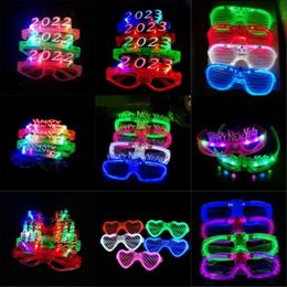 Party LED Glasses Glow In The Dark Halloween Christmas Wedding Carnival Birthday Party Props Accessory Neon Flashing Toys 829