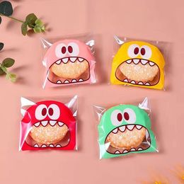 100pcs Little Monster Self-adhesive Bag Snowflake Crisp Packaging Cookie Nougat Biscuit Packaging Bag Candy Bag Z0054