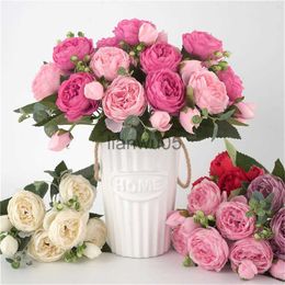 Faux Floral Greenery 30CM Fake Roses Silk Peony Artificial Flowers Cheap New Year's Christmas Decorations Vase for Home Wedding Bridal Bouquet Indoor x0829