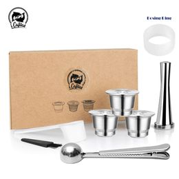 Coffee Philtres icafilas Reusable Nespresso Capsule Stainless Steel Refillable Philtre Espresso Pods for Inissia Pixie Maker 230829