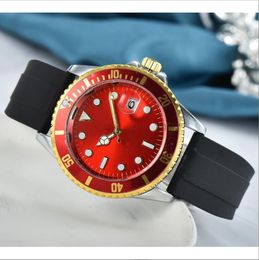 Relogio Masculino Brand Mens Quartz Watches Date 41mm Big Watch Men Gold Wristwatch Case Rubber Strap Watch Fashion Black Dial Calenda C 171