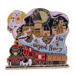 Brooches Magic Train Brooch Enamel Pin Lapel Pins Badge Hats Clothes Backpack Decoration Jewellery Accessories Gifts