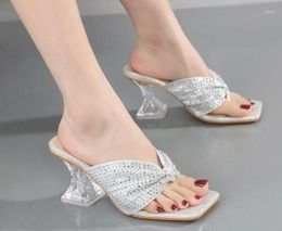 Slippers Womens Fashion Summer Peep Toe Sequins Thong Pumps High Heels Sandals