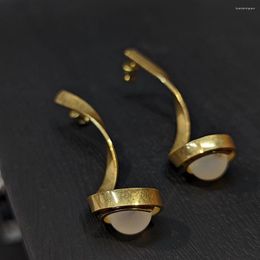 Stud Earrings Retro Drop Metal Twisted Spiral Pendant Are Stylish