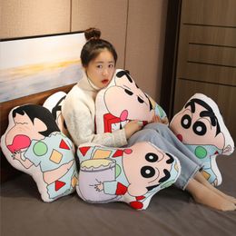 Plush Dolls Anime Crayon Shin-chan Cartoon Kawaii Manga Plushies Bedside Sofa Pillow Cushion Double Sided Stuffed Plush Toys Birthday Gift 230828