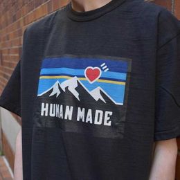 Men's T-Shirts Good Quality New Arrival Human Made Fashion Shirts Men Human Made Multicolor Snow Mountain Women T-shirt Tee