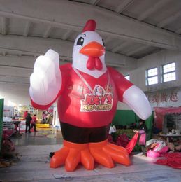 wholesale 5m/16.4ftH with blower Inflatable Chicken Model Air Blown Rooster/Cock Cartoon Blown Up Animals For Outdoor Events Advertising Decorations