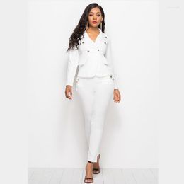 Women's Two Piece Pants 2023 Office Sets Work Blazer Suits For Women Fashion Suit Blazers Jackets With Trouser Ladies Formal Pieces Set