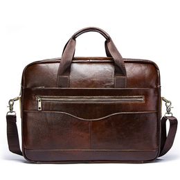 Laptop Bags Business Briefcase Men's Genuine Leather Handbag 14156" Bag Male Casual Travel Messenger Men Crossbody Shoulder 230828
