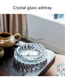 Ashtray creative personality trend crystal glass European large home living room office KTV ashtray custom HKD230828