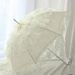 Umbrellas Luxury Parasol Umbrella Rain Lace Large White Cute Designer Long Uv Protection Parasoles Household Merchandises GXR35XP