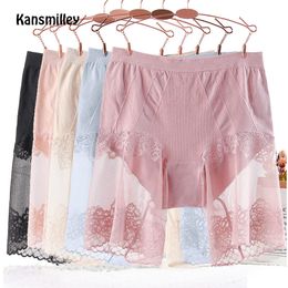 Women's Leggings Safty Shorts Under Skirt Sexy Lace Anti Chafing High Waist Thigh Safety Shorts Ladies Pants Underwear Plus Large Size Women 230828