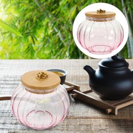 Storage Bottles Glass Jar Can Clear Honey Snack Containers Food Rack Candy Bamboo Lid Canister Sealed
