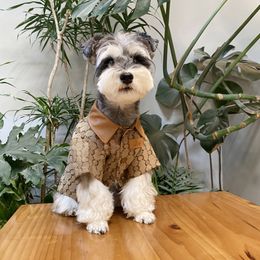 Pet Dog Jacket Shirt Fall Schnauzer Poodle Teddy Print Pet Coat Windproof Trendy Warm Puppy Kitten Clothes