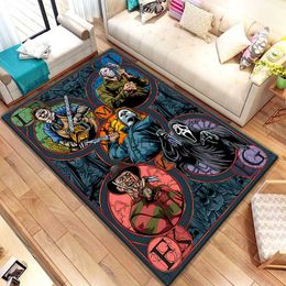 Horror Movie HD Printed Polyester Area Rug Yoga Mat Carpet for Living Dining Dorm Room Bedroom Home Decor Alfombra Dropshipping HKD230829