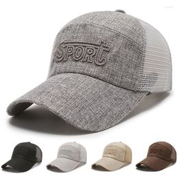 Ball Caps Outdoor Sport Running For Baseball Men Women Linen Embroidered Mesh Hat Adjustable Casual Sunshade Four Seasons Gift