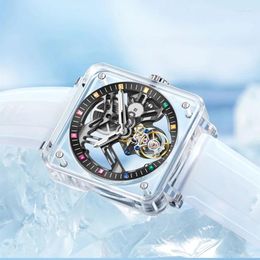 Wristwatches PINDU Luxury Tourbillon Mechanical Men's Watch Advanced Sapphire Chronograph Luminous Waterproof Relogio Masculino Box