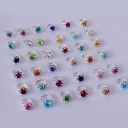 36 Pcs Children Kids Rings Baby Toy Rings Diamond Rings Dress Up Pretend Play Rings (Mixed Color)