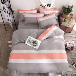 Bedding Sets Denisroom White Plaid Set Grey Bed Linens Duvet Cover Sheets And Pillowcases