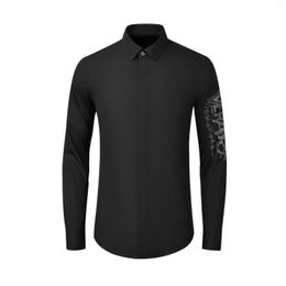 Men's Casual Shirts High Quality Luxury Jewelry Unique Design Custom Logo Man Shirt Fashion Embroidery Dress Shirtgood