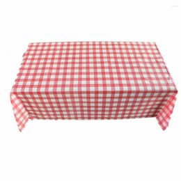 Table Cloth Outdoor Picnic BBQ Party Plastic Tablecloth Wipe Cheque Gingham Disposable Red 160cm