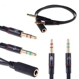 3 5mm Y Splitter 2 Jack Male to 1 Female Headphone Microphone Audio Adapter Cable Connector