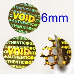 2000pcs 6mm Gold Colour Hologram Sticker GENUINE AUTHENTIC ORIGINAL Security Seal Honeycomb Left If Removed or Tampered With