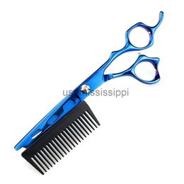 Scissors Shears 6 inch Professional Barber Hair Scissors with Removable Comb Integrated Hairdresser Cutting Scissors Made of 440C Steel in Japan x0829