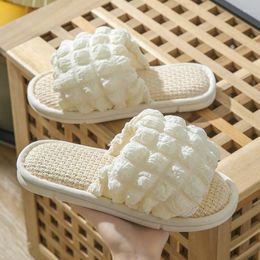 Slippers Women Four Seasons Linen Family Soft Bottom Spring And Autumn Cotton Couple Indoor Home Floor