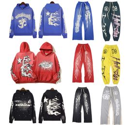 Moda Mens Designer Hoodies Homens Hoodies Pulôver Alta Qualidade Hellstar Blue Yoga Hoodios Impressão Manga Longa Rua Hip-Hop Roupas