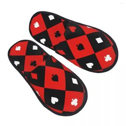 Pantofole Peluche Scacchiera per Interni Diamond Poker Scarpe Morbide Calde Calzature per la casa Autunno Inverno