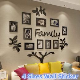 Wall Stickers Acrylic Family Tree Picture Frame Collage 3D DIY Christmas Decorations for Living Room Bedroom Xmas Home Art Decor 230829