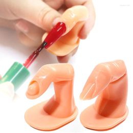 Nail Dryers 2pcs Art Practice Model False Finger Acrylic Manicure Training Display Tool