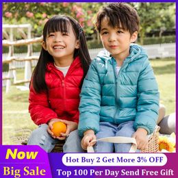 Down Coat Candy Colour Winter Jackets Girls Children Outerwear Boys Hooded Autumn Warm Teenage Parka Kids Jacket Clothes