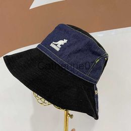 Stingy Brim Hats New Embroidered Patchwork Color Front and Back Wearing Riveted Fisherman's Hat Men's and Women's Sun Visor High Quality J230829