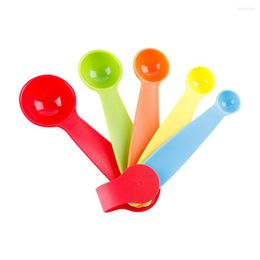 Measuring Tools Baking Plastic Spoon Set Of 5 Sets Color Thickened Scale Powder Seasoning