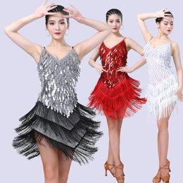 Stage Wear Women's Fashion Sexy Latin Dance Cosplay Dress High-end Rhinestone Tassel Strapless Perfornance Costumes
