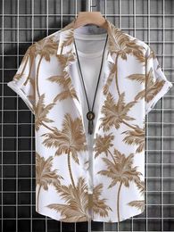 Men's Dress Shirts Hawaiian 3D Coconut Tree Top Summer Beach Casual Clothing Street Outdoor Party Shirt Loose Breathable 230828