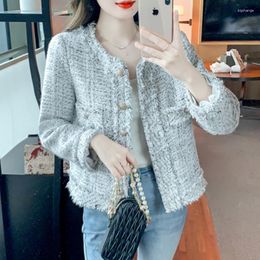 Women's Jackets 2023 Autumn Explosive Small Fragrance Coat Woman High-End Short French Socialite Casual Design Sense Tweed Top