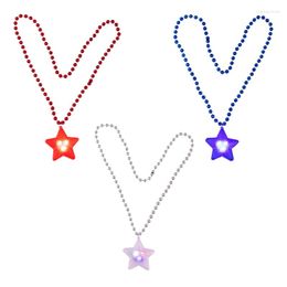 Pendant Necklaces E0BE Light Up LED Shaped Flashing Necklace Holiday Party Favour Gift Supplies For Kids Adults