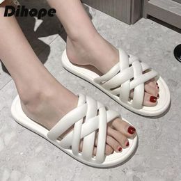 Slippers Women's Sandals Summer Footwear Flat For Women Indoor Home Knitted Design Non Slip House Shoes Outdoor Beach