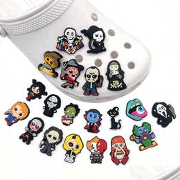 Cartoon Accessories Halloween Horror Sally Jack Killer The Nightmare Before Christmas Charms Shoe Pvc Decoration Buckle Soft Rubber Cl Dhvym