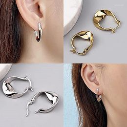 Hoop Earrings Huitan Minimalist Metal For Women Twist Shape Fancy Girls Ear Accessories Modern Fashion Circle Rings Jewelry Bulk