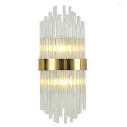 Wall Lamp Post Modern Brass Crystal Lamps Living Room Bedroom Aisle Luxury Art Deco Sconce Lights Lustre E14 Bathroom Fixtures