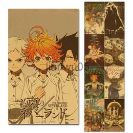 Metal Painting The Promised Neverland Anime Poster Home Decor Paper Wall Posters Emma Norman Ray Mother Isabella Bar Room Decoration Print Art x0829