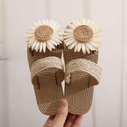 Slipper Fashiona Summer Children Shoes Girls Slippers Thick Soles Lightweight Slip On Open Toe Sunflower Casual Beach Style
