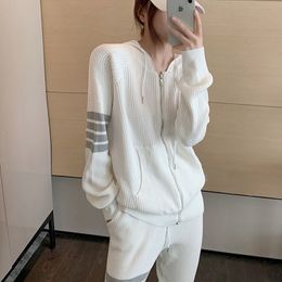 Wo Spring Autumn Waffle Casual Sports Suit Women Sweatshirt Suit Fried Street Loose Thin Wild Hoodies And Trousers 2 Piece Set 230828