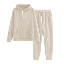 Gym Clothing Women'S Solid Colour Fleece With Hat Sports Suit Women Bridal Jumpsuits Pants