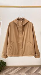 Women's Jackets Short With Rotator Sleeve Design Invisible Zipper And Push-button Open Close Cashmere Jersey Fabric